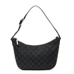 Shoulder Bag Pochette Hobo Black Monogrammed Canvas