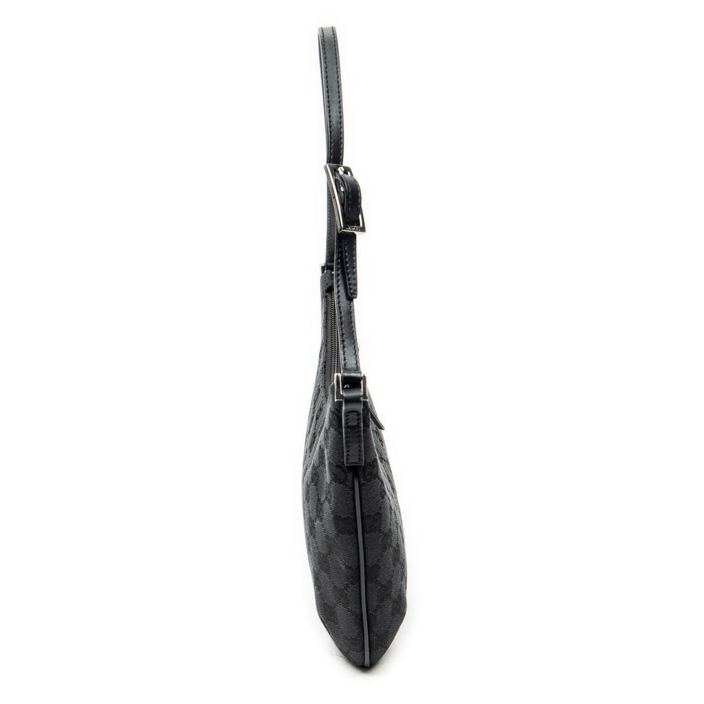 Shoulder Bag Pochette Hobo Black Monogrammed Canvas