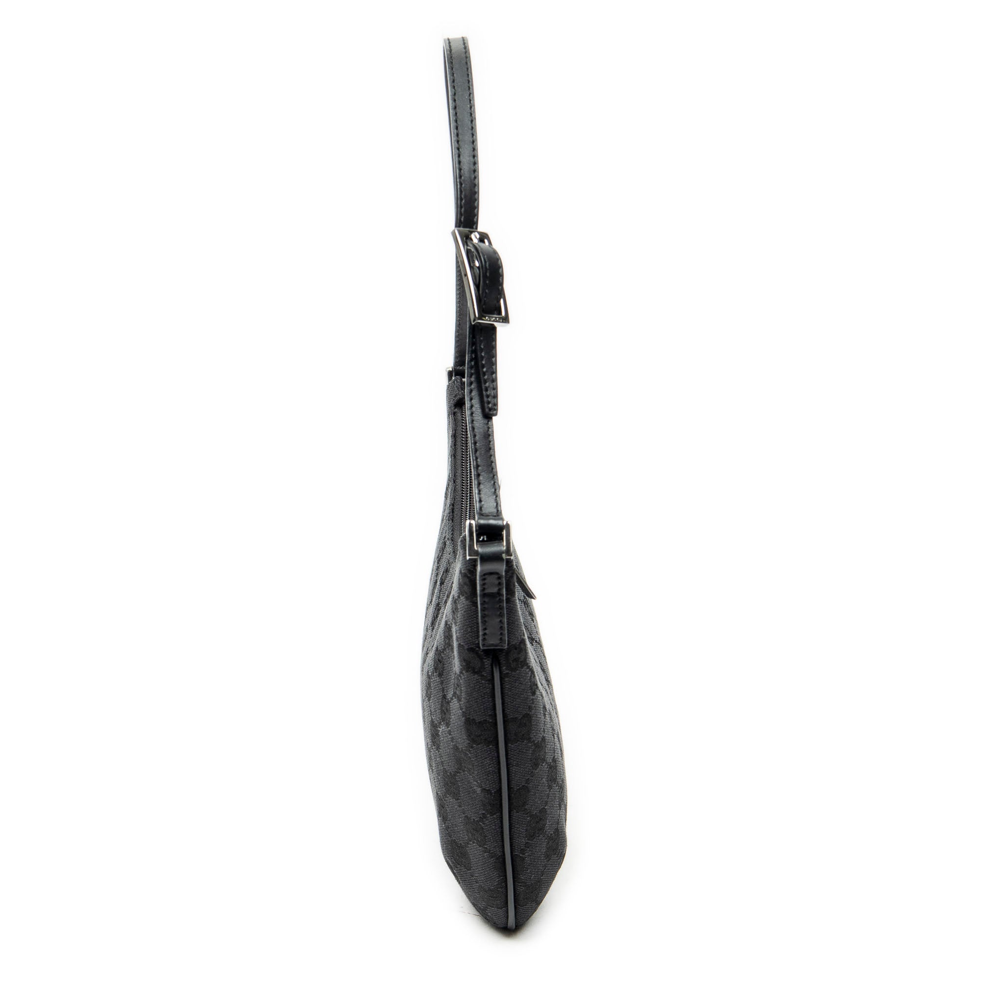Shoulder Bag Pochette Hobo Black Monogrammed Canvas