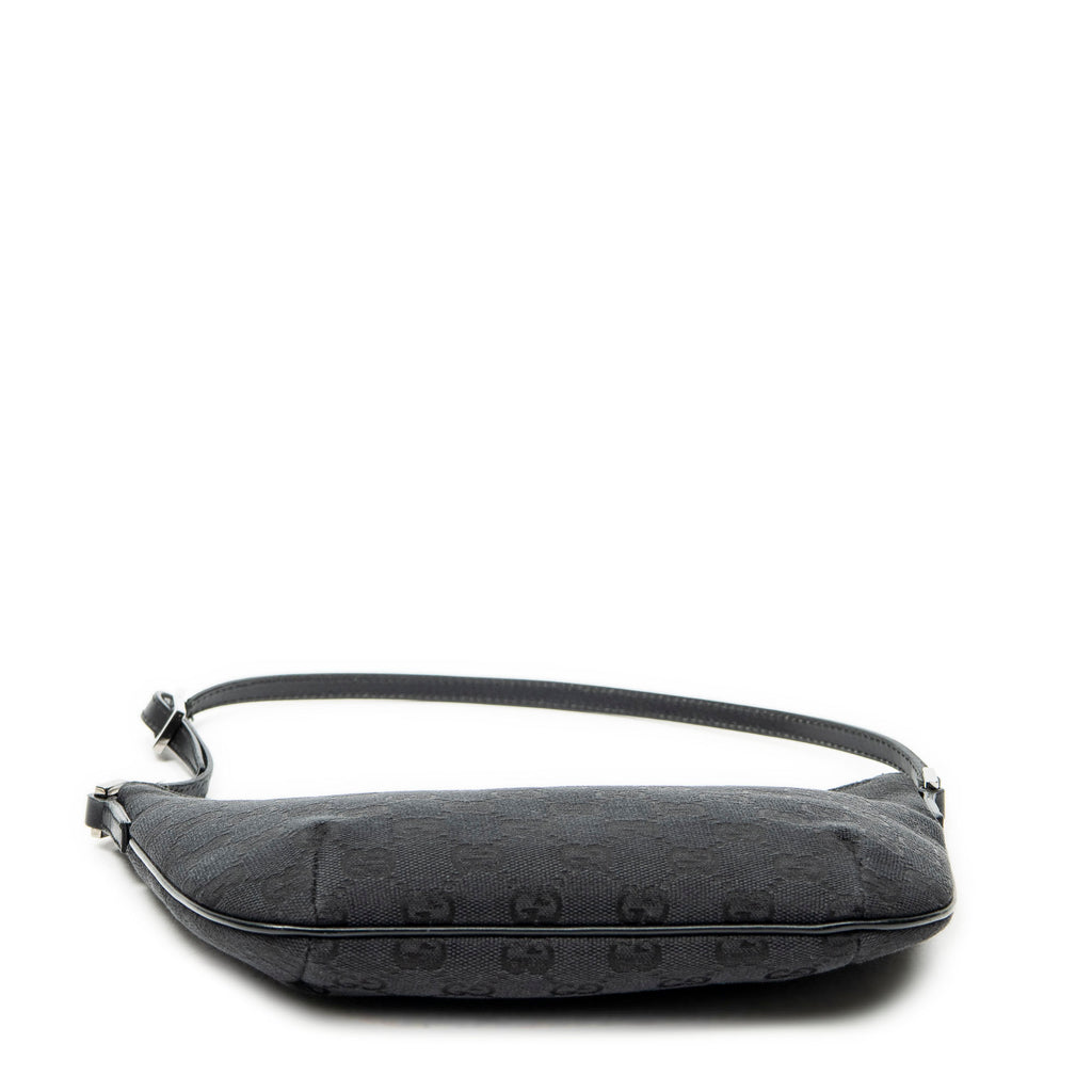 Shoulder Bag Pochette Hobo Black Monogrammed Canvas
