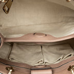 Shoulder Bag Small Bamboo Shopper Tote Pink Grained Calfskin Leather