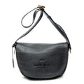 Shoulder Bag Heritage Flap Messenger Black Grained Calfskin Leather