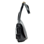 Shoulder Bag Heritage Flap Messenger Black Grained Calfskin Leather