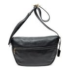 Shoulder Bag Heritage Flap Messenger Black Grained Calfskin Leather