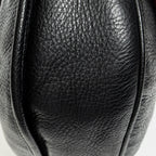 Shoulder Bag Heritage Flap Messenger Black Grained Calfskin Leather
