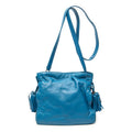 Shoulder Bag Small Tassel Flamenco Blue Calfskin Leather