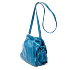 Shoulder Bag Small Tassel Flamenco Blue Calfskin Leather