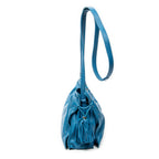 Shoulder Bag Small Tassel Flamenco Blue Calfskin Leather