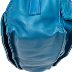 Shoulder Bag Small Tassel Flamenco Blue Calfskin Leather