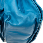 Shoulder Bag Small Tassel Flamenco Blue Calfskin Leather