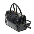 Shoulder Bag Baby Duffle Black Calfskin Leather