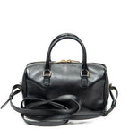 Shoulder Bag Baby Duffle Black Calfskin Leather