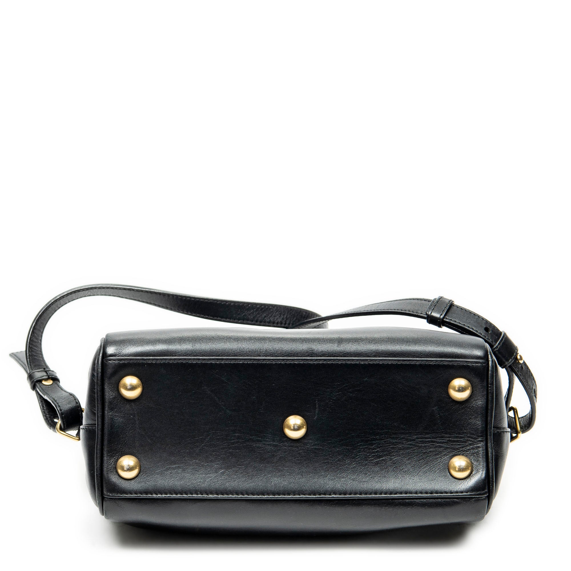 Shoulder Bag Baby Duffle Black Calfskin Leather