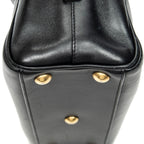 Shoulder Bag Baby Duffle Black Calfskin Leather