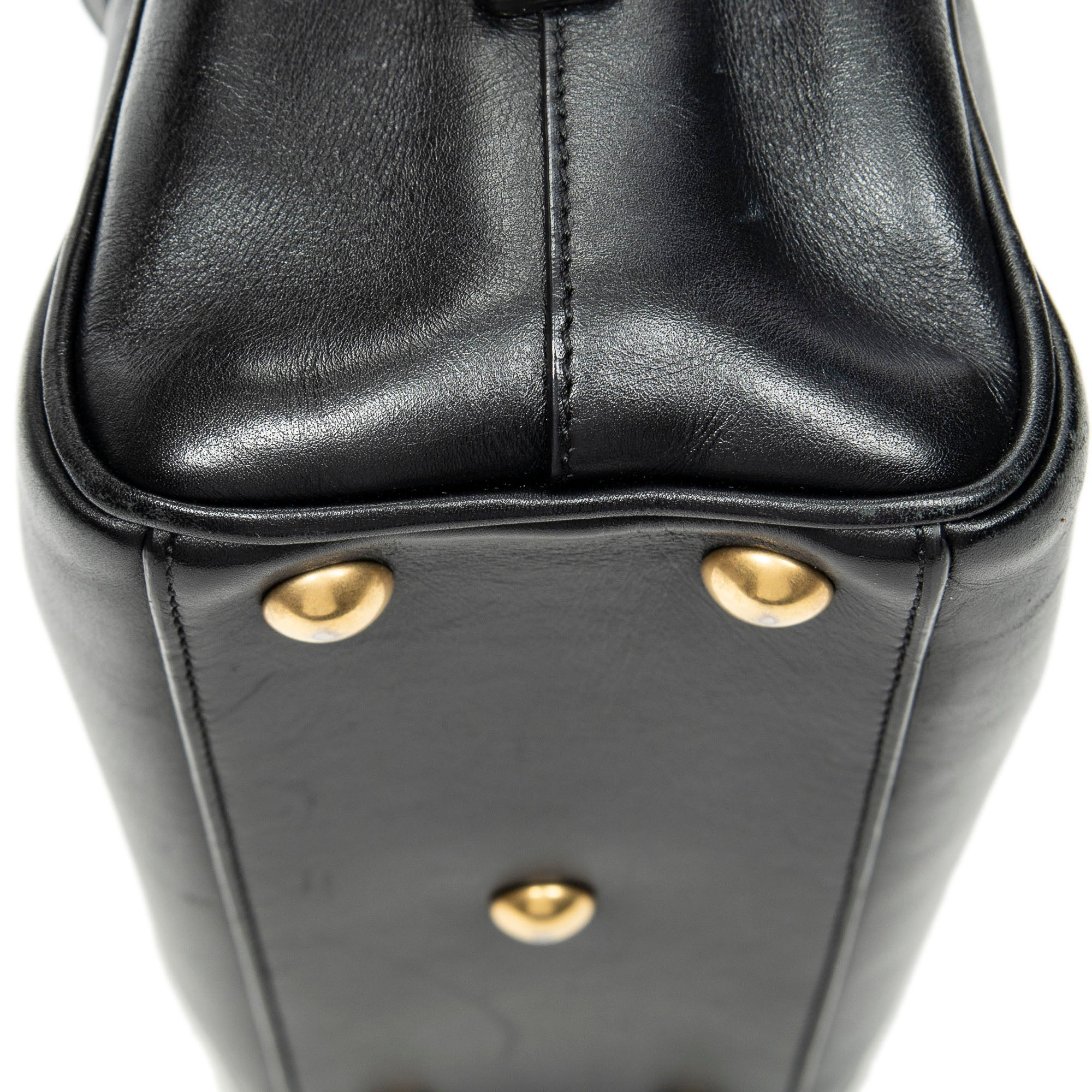 Shoulder Bag Baby Duffle Black Calfskin Leather