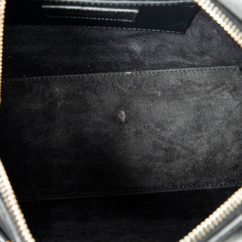 Shoulder Bag Baby Duffle Black Calfskin Leather