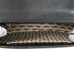 Shoulder Bag Vintage Scallop Flap Crossbody Black Grained Calfskin Leather
