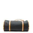 Shoulder Bag Vintage Bowling Bag Black Woven Coated Canvas