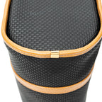 Shoulder Bag Vintage Bowling Bag Black Woven Coated Canvas