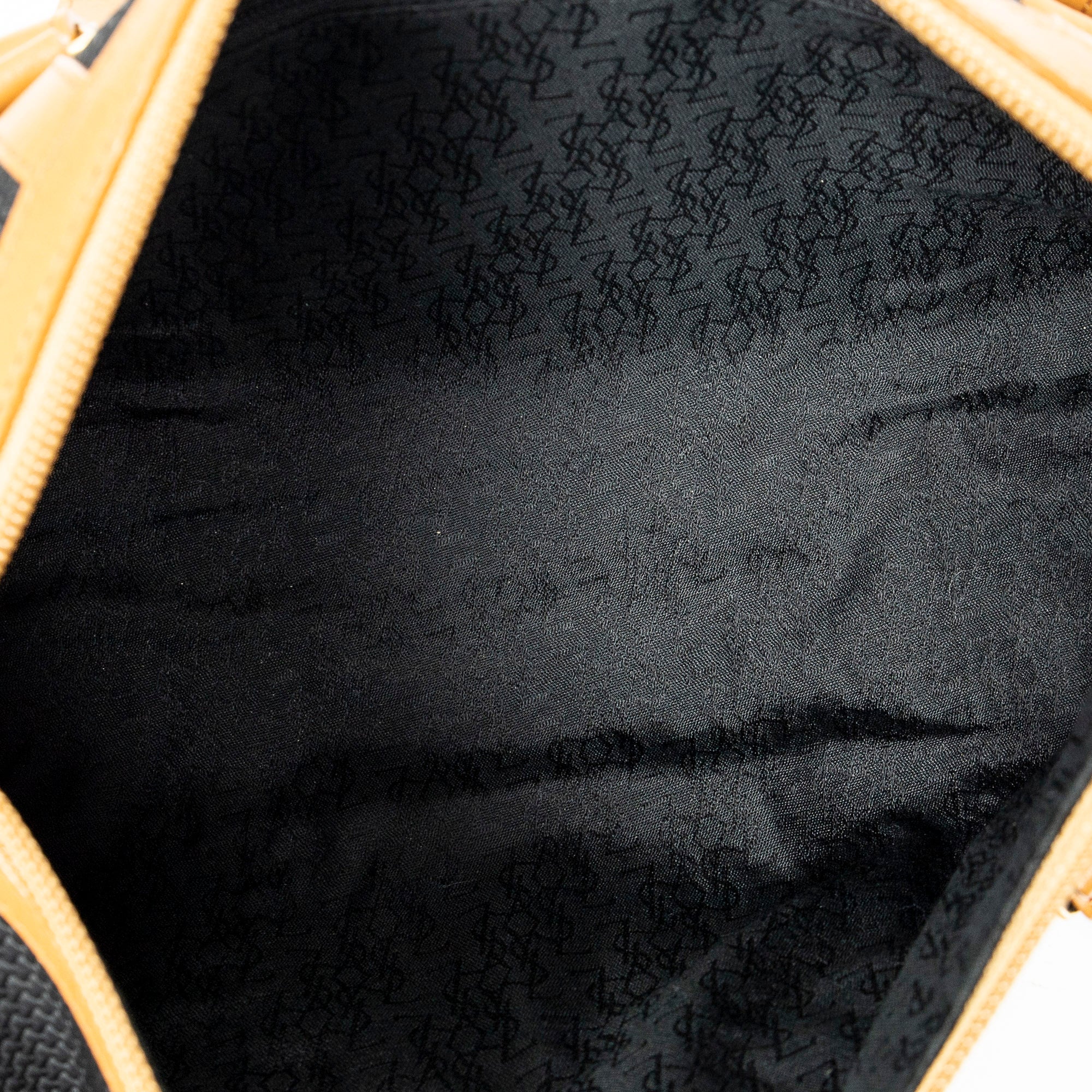 Shoulder Bag Vintage Bowling Bag Black Woven Coated Canvas