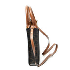 Shoulder Bag Mini Vertical Cabas Brown Triomphe Coated Canvas