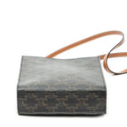 Shoulder Bag Mini Vertical Cabas Brown Triomphe Coated Canvas