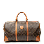 Travel Bag Vintage Large Travel Boston Brown Macadam Coated Canvas