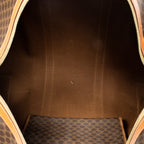 Travel Bag Vintage Large Travel Boston Brown Macadam Coated Canvas