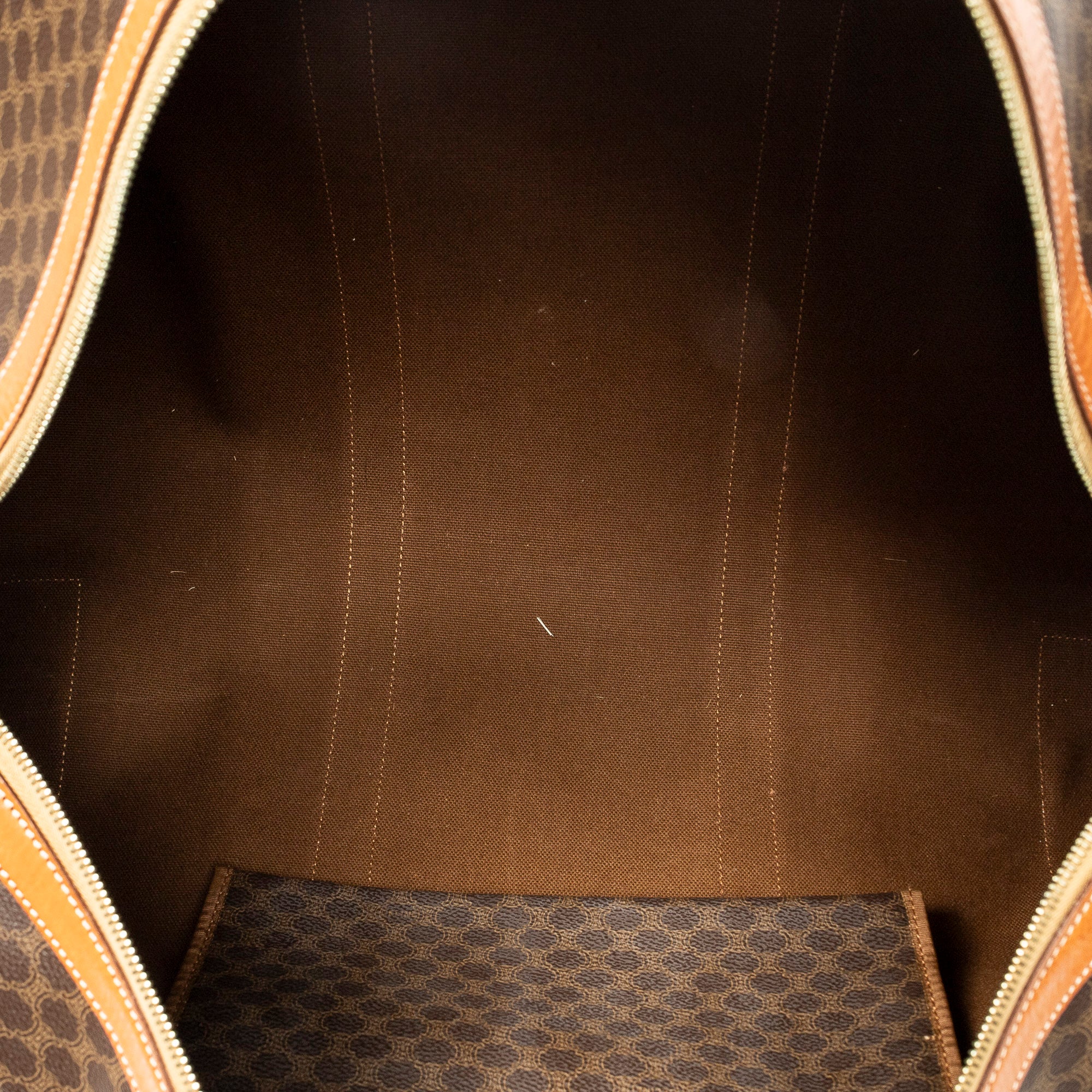 Travel Bag Vintage Large Travel Boston Brown Macadam Coated Canvas