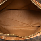 Handbag Dome Top Handle Brown Macadam Coated Canvas
