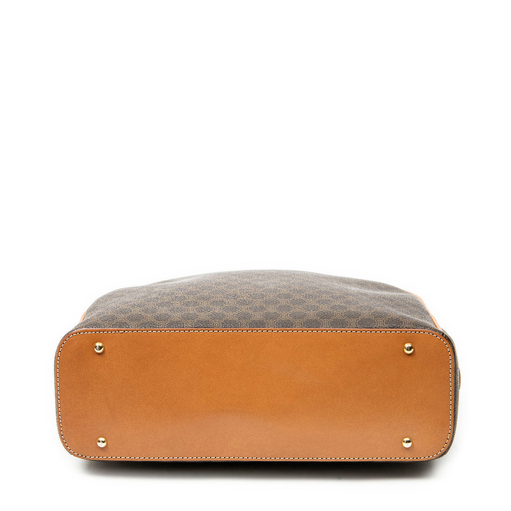Bolso de mano con asa superior en lona revestida Macadam marrón