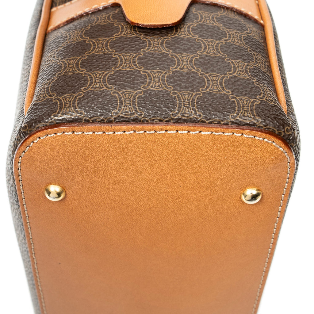 Bolso de mano con asa superior en lona revestida Macadam marrón