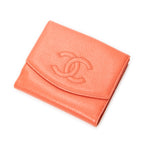 Wallet Timeless Compact Bifold Wallet Peach Caviar Leather