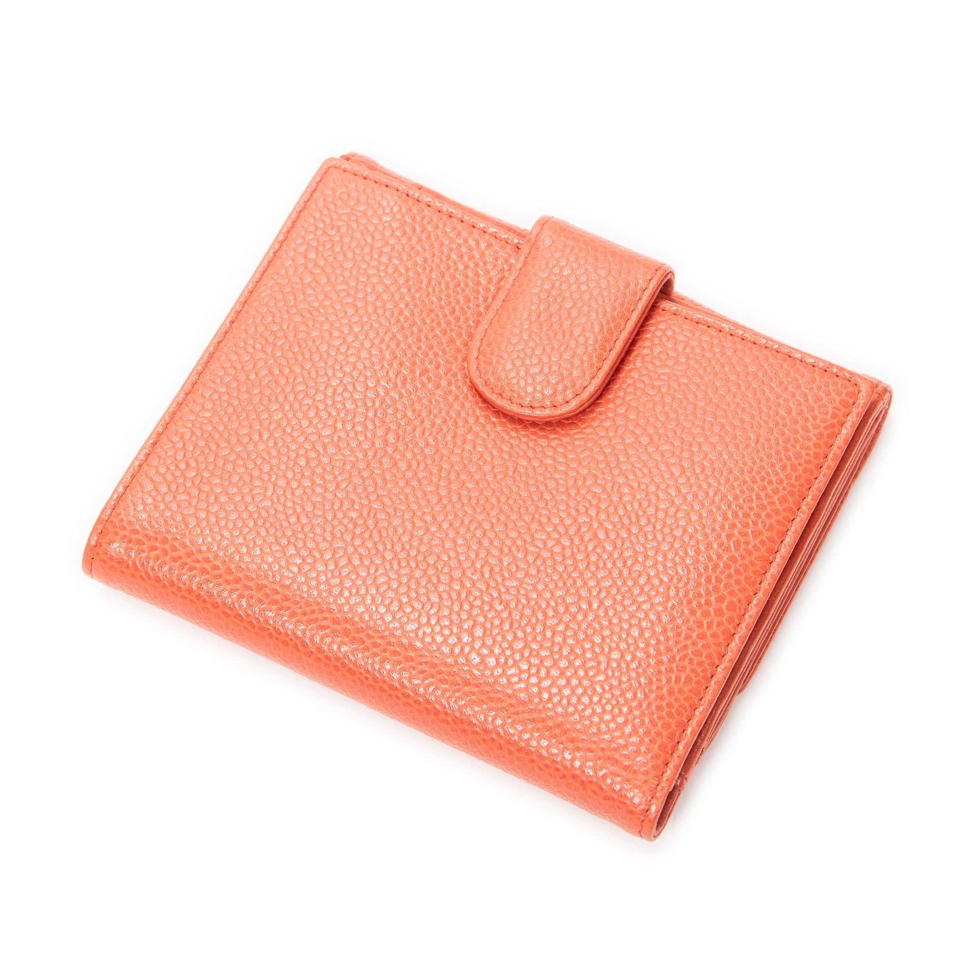 Wallet Timeless Compact Bifold Wallet Peach Caviar Leather