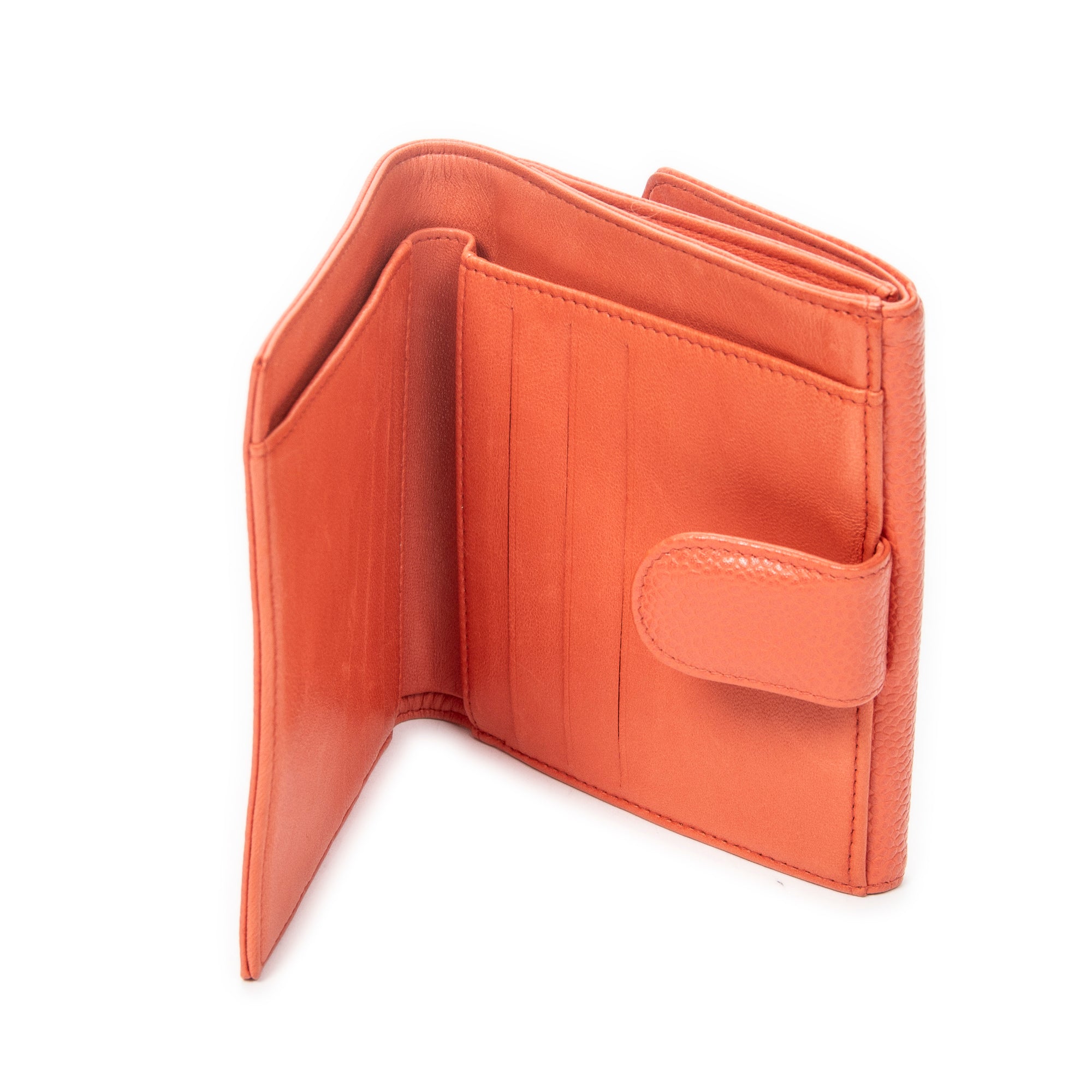 Wallet Timeless Compact Bifold Wallet Peach Caviar Leather