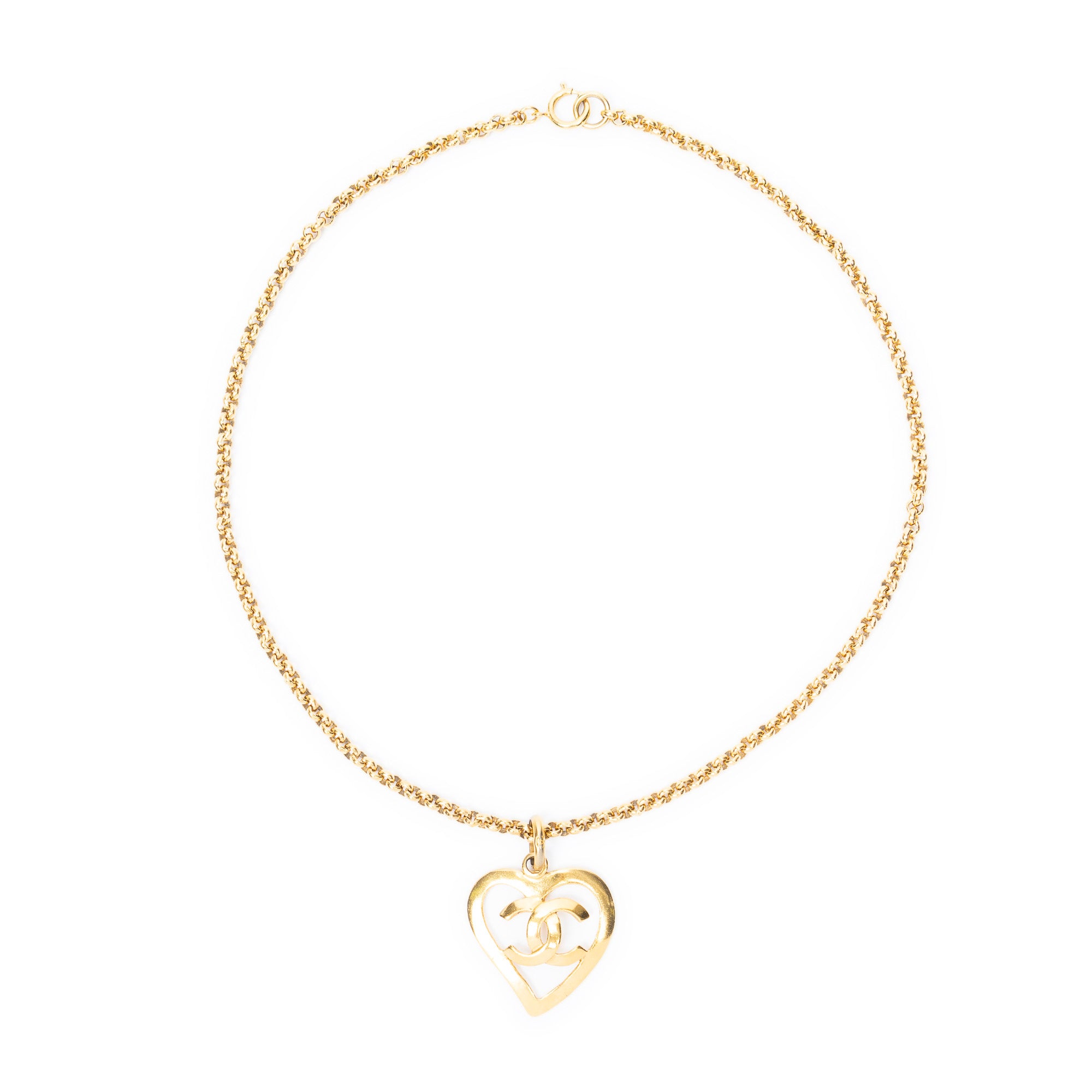 Necklace CC Heart Pendant Necklace Gold Gold Plated