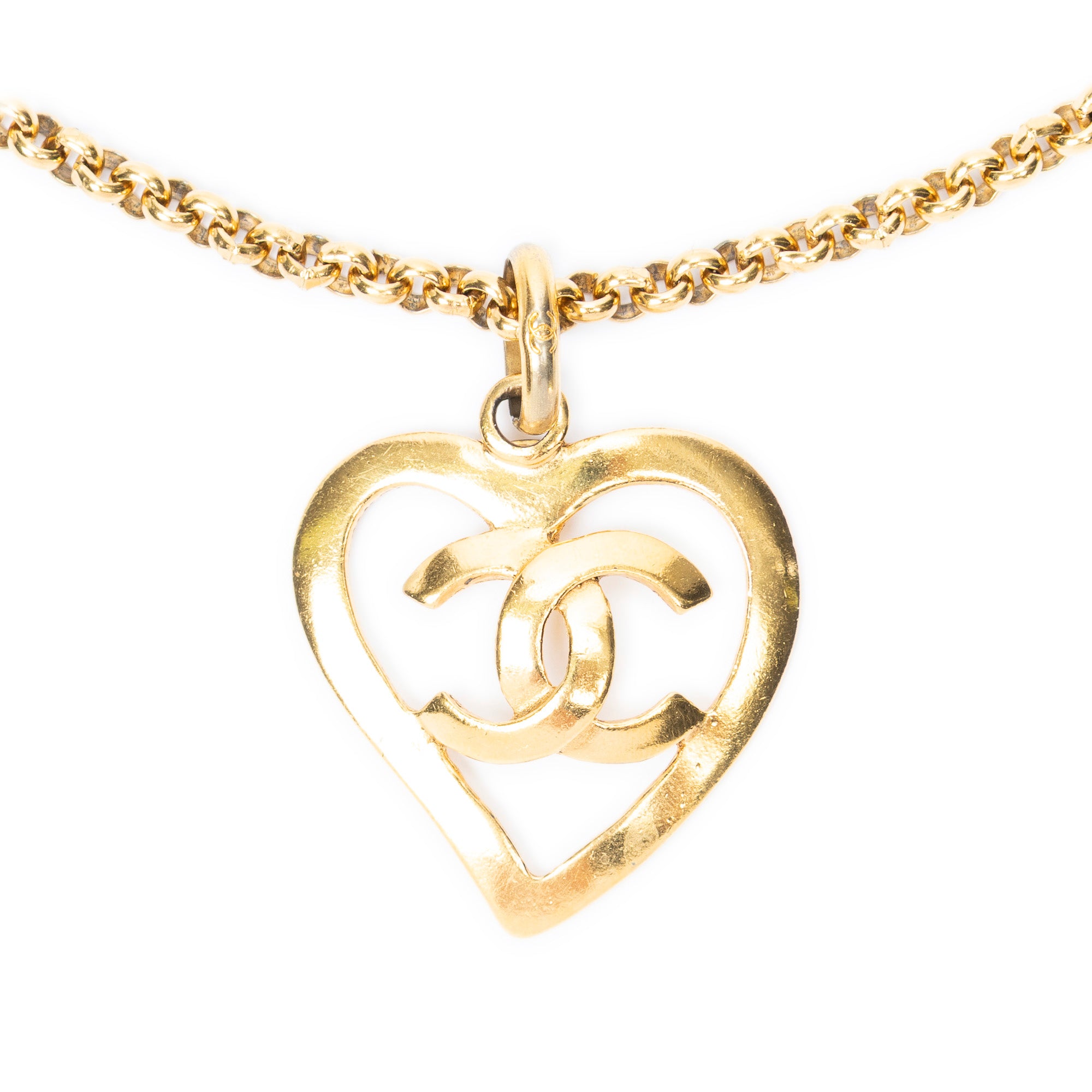 Necklace CC Heart Pendant Necklace Gold Gold Plated