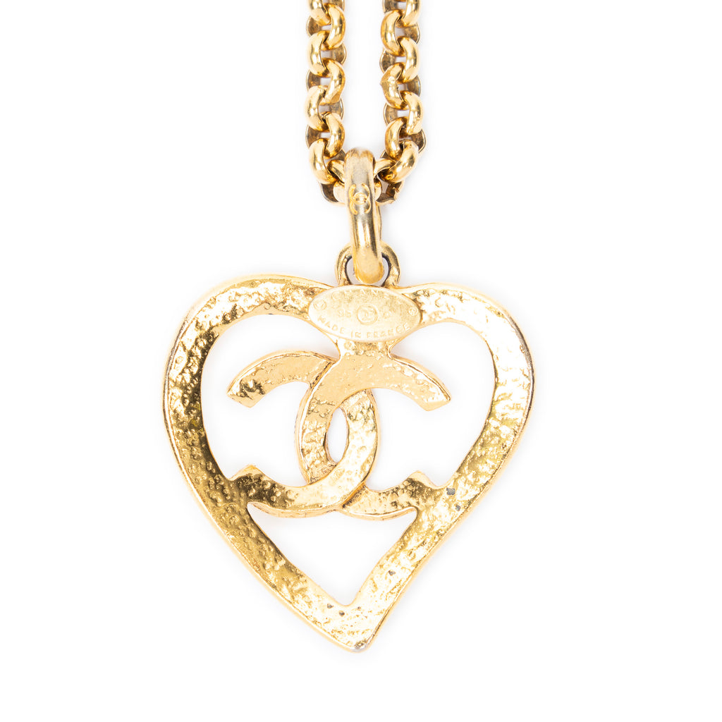 Necklace CC Heart Pendant Necklace Gold Gold Plated