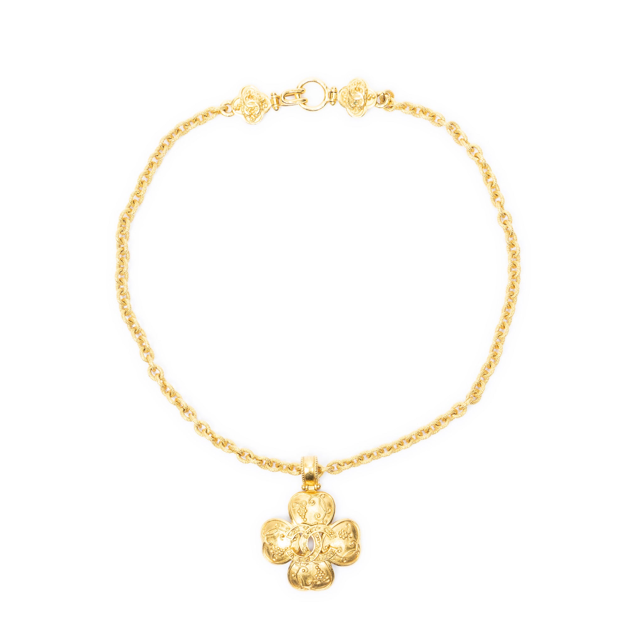 Necklace CC Clover Pendant Necklace Gold Gold Plated