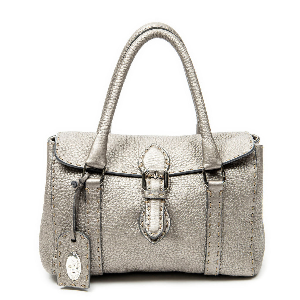 Handbag Mini Linda Grey Selleria Leather