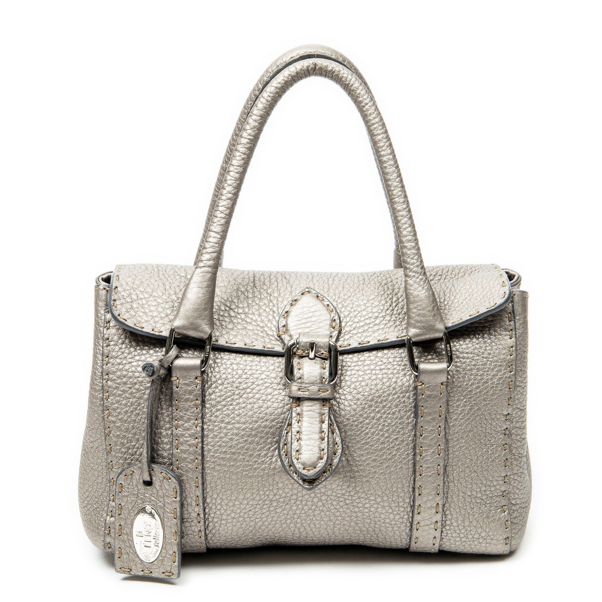 Handbag Mini Linda Grey Selleria Leather