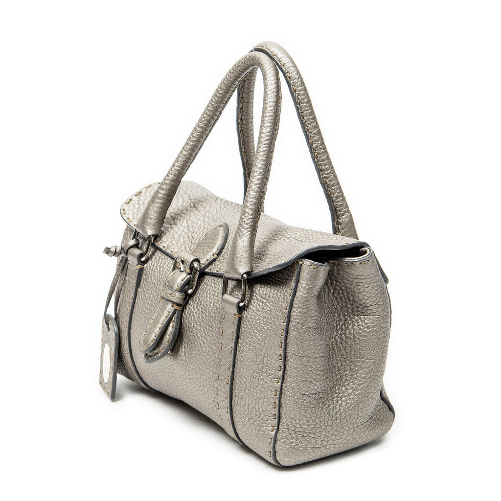 Handbag Mini Linda Grey Selleria Leather