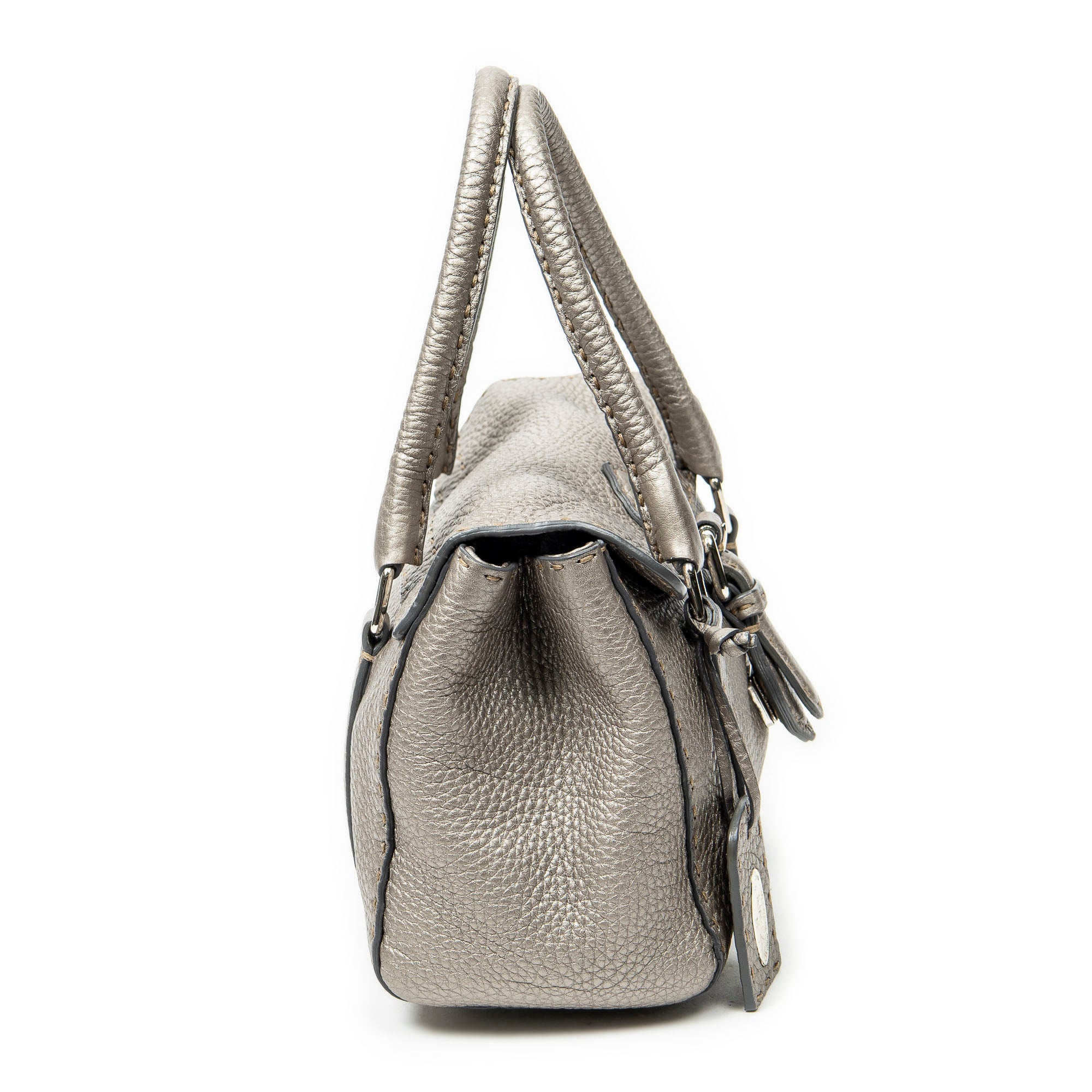 Handbag Mini Linda Grey Selleria Leather