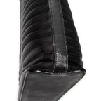 Handbag Large Bamboo Shopper Tote Black Quilted Nylon Canvas