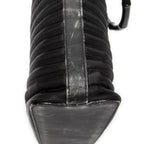 Handbag Large Bamboo Shopper Tote Black Quilted Nylon Canvas