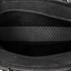 Handbag Large Bamboo Shopper Tote Black Quilted Nylon Canvas