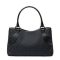 Shoulder Bag Horizontal Jacquard Tote Black Monogrammed Canvas