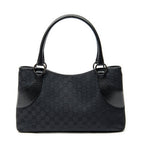 Shoulder Bag Horizontal Jacquard Tote Black Monogrammed Canvas