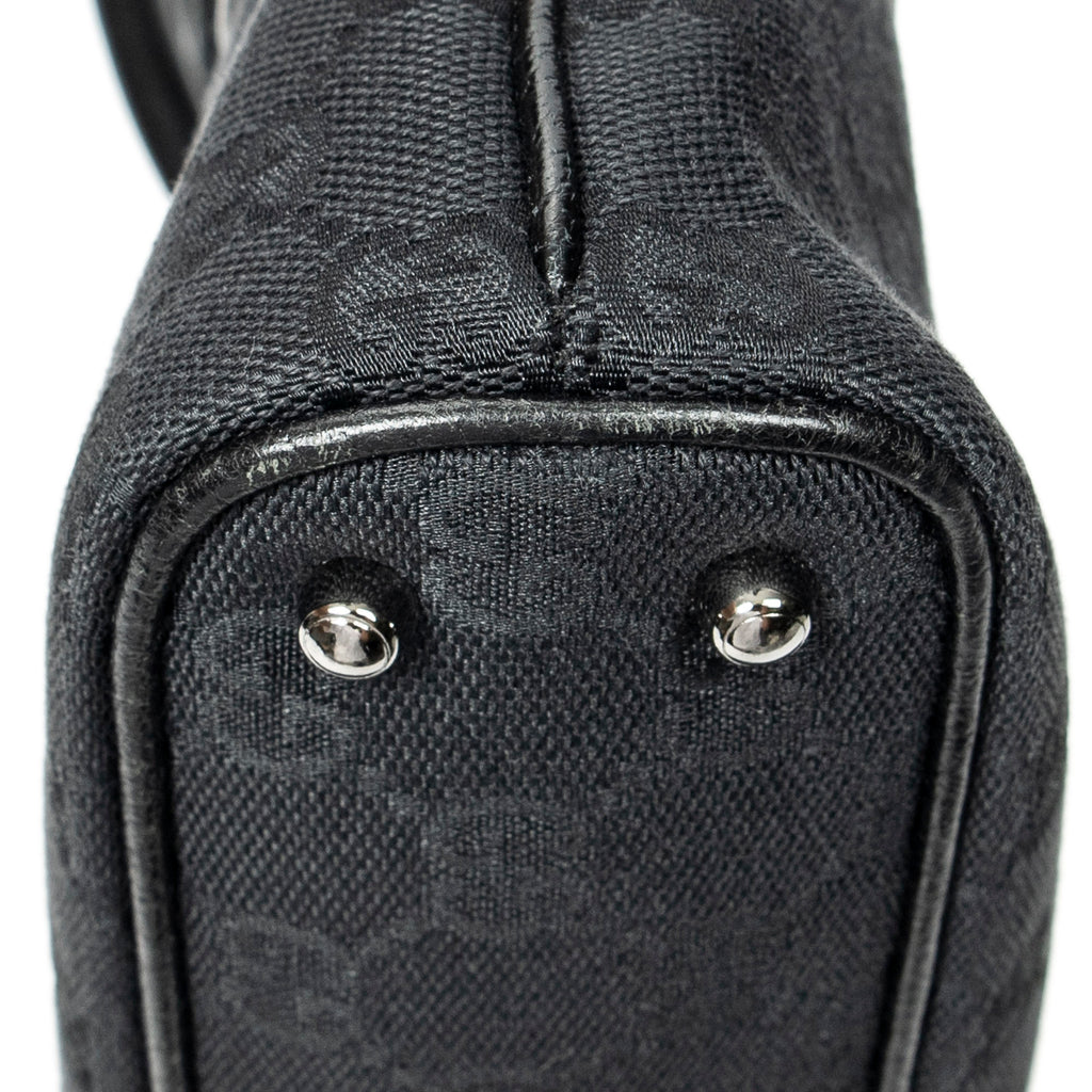 Shoulder Bag Horizontal Jacquard Tote Black Monogrammed Canvas