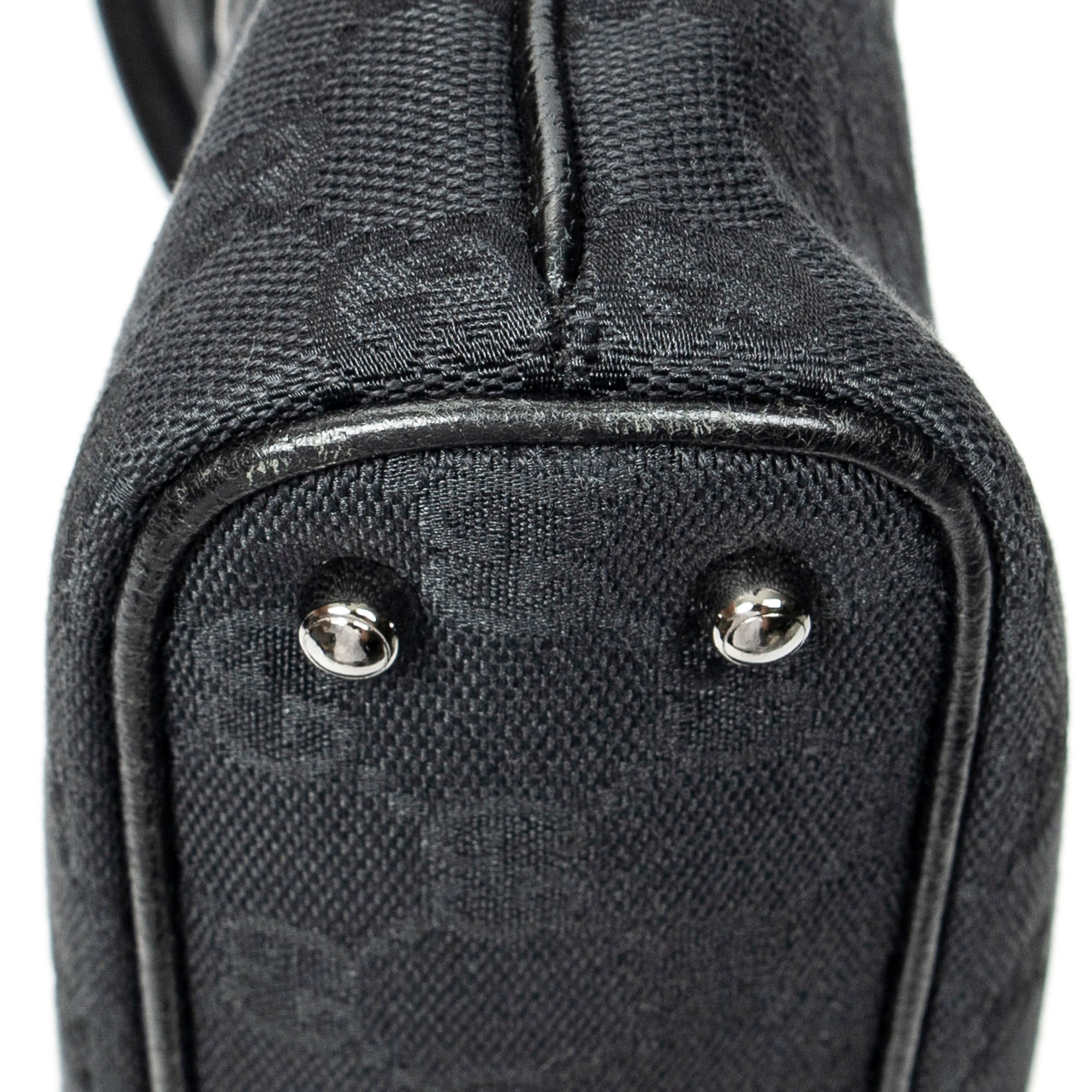 Shoulder Bag Horizontal Jacquard Tote Black Monogrammed Canvas